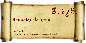 Broczky Ágnes névjegykártya